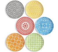 Set 6 Assiettes Plates en Céramique Colorée 20,3 cm
