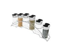 Set 6 Bocaux 90ml avec Support Inox pour Rangement Epices Cheffinger Noir / Argent