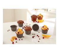 Set 6 moules à gros muffins acier revêtement antiadhérent 7,3 cm Mathon