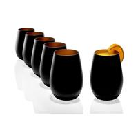 Stölzle Lausitz Verres à Eau Elements Metallic Set de 6, 465 ml - Verres Polyvalents pour Eau, Jus & Cocktails - Verres en Cristal de Haute Qualité - Compatibles Lave-Vaisselle & Résistants aux Chocs