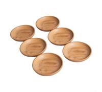 Set 6 Plats pour en pour bois pour naturel 10cm Lisses Set 6 | Bords lisses polis, texture pour bois pour naturel, pour idéal apéritif, 10cm diamètre, set de 6 pièces