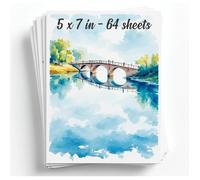 Set 64 feuilles papier aquarelle 300g coton 12,7x17,8 cm pour peinture