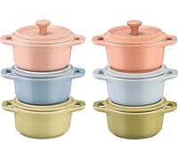 Set 6x Mini Cocotte round 10 cm multicolor
