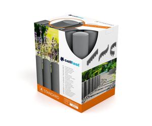 Set 9x Cellfast bordure de jardin 4 STANDARD graphite 20,7 m /9 boîtes/