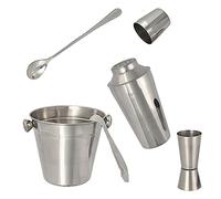 Set à cocktail 5 pièces - Avec shaker à cocktail - Verre mesureur - Seau à glace - Cuillère de bar - Préparation parfaite des cocktails