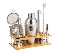 Set à cocktail - Shaker Boston 11 Pcs Cocktail Shaker Set En Acier Inoxydable Avec Support Pour Home Bar Kit pour Barman(350ML)