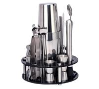 Set à cocktail - Shaker Boston Ensemble De Bar À Cocktail En Acier Inoxydable, 31 Pièces, Avec Support Rangement Rotatif, Outil Barman, Secoueurs Kit pour Barman(750ml)