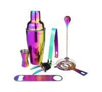 Set à cocktail - Shaker Boston Ensemble De Shakers À Cocktail En Acier Inoxydable, 8 Pièces, Kit Barman Coloré, Fouet, Outils Bar, Vin Kit pour Barman(A)