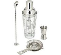 LIVOO Set à cocktails GS156 – Shaker 400 ml inox, doseur, cuillère, passoire, double graduation