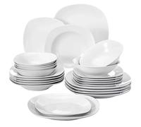 set à dîner en porcelaine de 24 pièces, passe au micro-ondes et au lave-vaisselle, convient pour 6 personnes