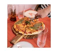 Set à pizza - LIVOO - MES158 - Bois acacia - 30 x 45 cm - 1 roulette à pizza - Poignée avec trou de suspension