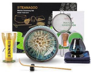Set à thé matcha Bol en bambou Fouet Passoire Porte-balai durable N4 7 pièces