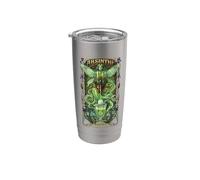 Set absinthe avec verre, cuillère et fontaine Gobelet isotherme en acier inoxydable double paroi