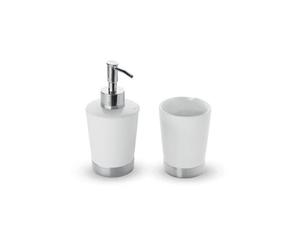 SET ACCESSORI LAVABO DA APPOGGIO IN CERAMICA BIANCA LILLY