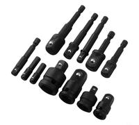 Set Adaptateur Douille 12pcs 1/4 3/8 1/2 Pouces Acier | Acier chrome vanadium, traitement phosphate , anti-, 12 , tailles 1/4 3/8 1/2 pouces