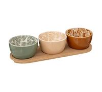Set Apéritif 4 Pièces en Grès ""Rivi"" 30cm Multicolore