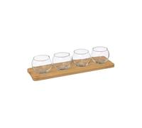 - Set Apéritif 5 Pièces Design "Bambou" 30cm Beige