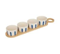 Set apéritif Oceania plateau bambou et 4 coupelles rayées - Atmosphera Créateur d'intérieur