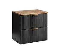 Set armoire Comad Adel Black ADEL BLACK 82-60-B-2S, plan de travail suspendu Comad Nature Wotan NATURE WOTAN 89-60-46 M