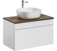 Set armoire Comad Iconic White ICONIC WHITE 82-80-D-1S, lavabo Comad Smile UM-6254SMILE50DP, SANTA FE OAK89-080-A