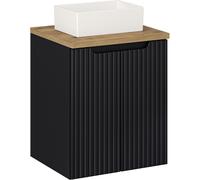 Set armoire Comad Nova Black NOVA BLACK D2 82-50-2D, lavabo Comad Gaja UN-GAJA35-SW 78570A(35), NOVA OAK A 89-50