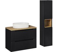 Set armoire Comad Nova Black NOVA BLACK D2 82-80-2S, armoire Comad Nova Black NOVA BLACK D 80-03-2D(W80-01D), BEYOND 5 WHITE ( E-6564 ), NOVA OAK A 83-27-Q(W83-04A), NOVA OAK A 89-80