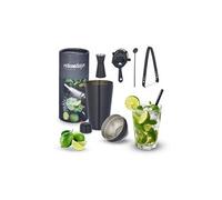 Set avec shaker à cocktails, inox, kit bar composé de 5 pièces, 500 ml, accessoires pour maison, noir
