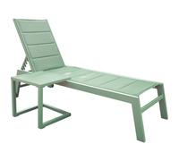 Set Bain De Soleil Et Table D'appoint Barbados En Textilène Vert Sauge - Aluminium Vert Sauge Vert