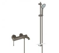 Set bain/douche Mitigeur Essence + Ensemble de douche complet 3 jets Euphoria, Hard Graphite brossé (33624AL1-SET)
