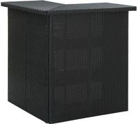 set bar de jardin 16 pcs. avec coussins Poly rotin noir