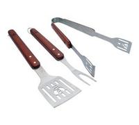 LAGUIOLE - Set Barbecue 3 Ustensiles Pratiques - Spatule - Fourchette - Pince - Acier Inoxydable, Bois - Coffret Cadeau - pour légumes, viandes, Poissons, grillades