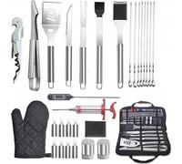 Set barbecue acier XXL ustensiles 30x accessoires