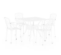 set bistrot 5 pièces fonte d'aluminium blanc