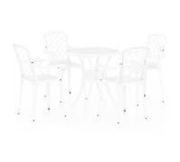 set bistrot 5 pièces fonte d'aluminium blanc