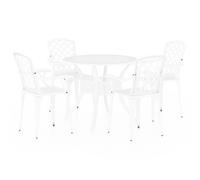 set bistrot 5 pièces fonte d'aluminium blanc