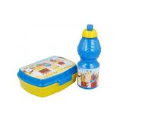 Set boite à gouter et gourde - Lama - Mélamine - 17x13x6 cm - 400 ml - Bleu