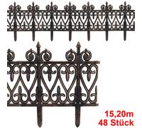 DEUBA® Bordure de Jardin Plastique 15,20m résistante intempéries UV Piquet Terre Parterre Plate-Bande délimitation Aspect Laiton Marron Bronze