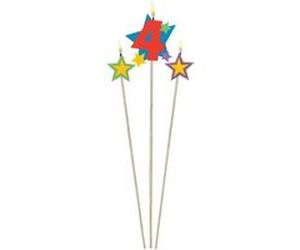 Set Bougie Chiffre 4 - Bougie d'Anniversaire G