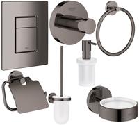 Set bouton de chasse d'eau Grohe Skate 38732A00, brosse WC Grohe Essentials 40374A01, 40367A01, 40369A01, 40365A01, 40394A01, 40364A01