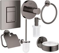 Set bouton de chasse d'eau Grohe Skate 38732AL0, brosse WC Grohe Essentials 40374AL1, 40367AL1, 40369AL1, 40365AL1, 40394AL1, 40364AL1