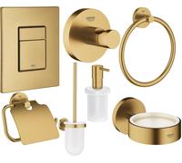 Set bouton de chasse d'eau Grohe Skate 38732GN0, brosse WC Grohe Essentials 40374GN1, 40367GN1, 40369GN1, 40365GN1, 40394GN1, 40364GN1