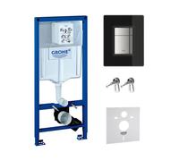Set bouton de chasse d'eau Grohe Skate 38845KS0, châssis encastré Grohe Rapid SL 38539001