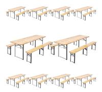Set Brasserie table et banc 220 cm - Lot de 10