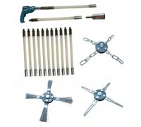 Set brosse de cheminée nettoyage de cheminée balai de suie tige de poussée 11m