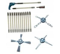 Set brosse de cheminée nettoyage de cheminée balai de suie tige de poussée 12m