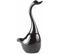 Set brosse WC en forme de cygne avec support noir design élégant