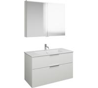 Set burgbad Eqio, composé d'une armoire de toilette, d'un lavabo en céramique Slim et d'un meuble sous-lavabo, largeur 1020mm, SHCP102F2009C0001G0146