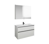 Set burgbad Eqio, composé d'une armoire de toilette, d'un lavabo en céramique Slim et d'un meuble sous-lavabo, largeur 1020mm, SHCP102F2009C0001G0252