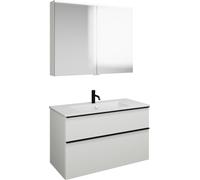 Set burgbad Eqio, composé d'une armoire de toilette, d'un lavabo en céramique Slim et d'un meuble sous-lavabo, largeur 1020mm, SHCP102F2009C0001G0252