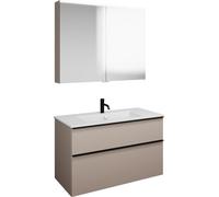 Set burgbad Eqio, composé d'une armoire de toilette, d'un lavabo en céramique Slim et d'un meuble sous-lavabo, largeur 1020mm, SHCP102F6583C0001G0252